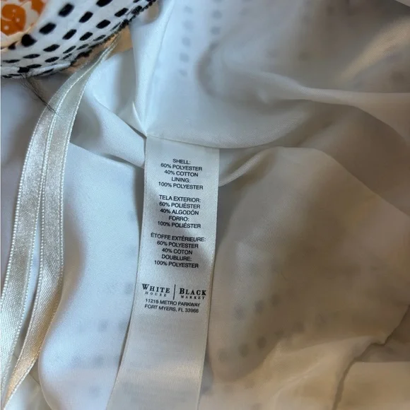 White House Black Market Black and White Patterned Dress Size 14 NWT - Picture 6 of 6